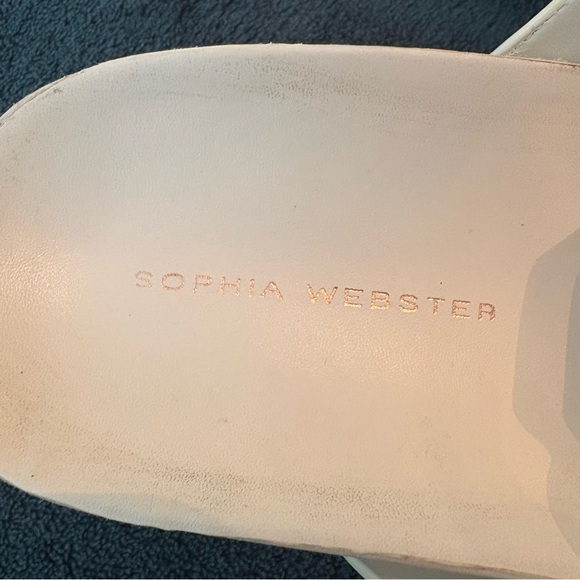 SOPHIA WEBSTER White Leather Pastel GEM Dad Sandals! Great gently used. 39 - Picture 7 of 10